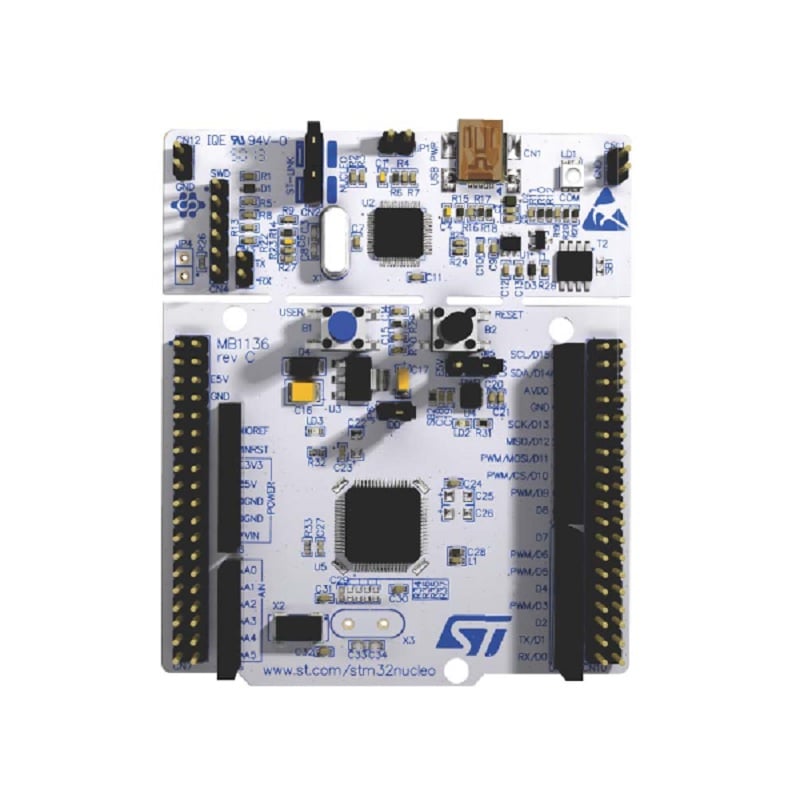 STMICROELECTRONICS Development Board, STM32 Nucleo-64 MCU, Arduino Uno V3 Connectivity, Flexible Power Supply