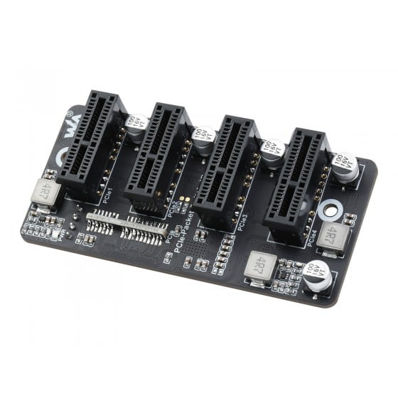 Waveshare Extended 4-Ch PCIe Gen 2 ×1 Expander Stable Performance Driver-Free