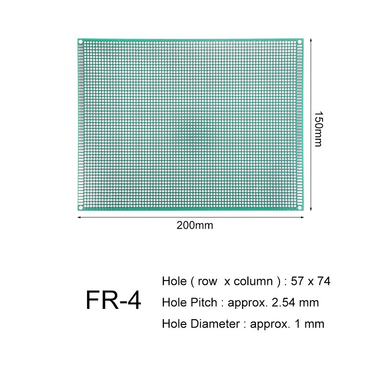15 x 20 cm Universal PCB Prototype Board Single-Sided 2.54mm Hole Pitch