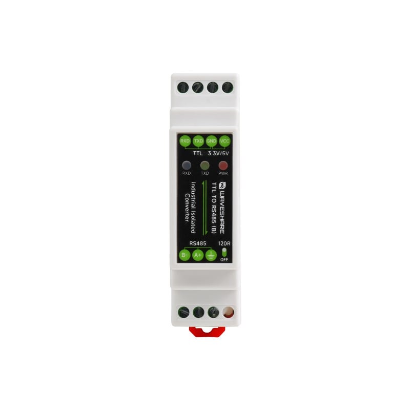 Waveshare Rail-mount TTL To RS485 Galvanic isolated Converter, 600W Lightning proof &amp; Anti-Surge, Multi-Isolation Protection