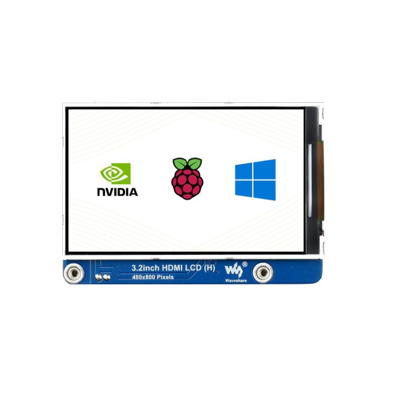 Waveshare 3.2inch HDMI IPS LCD Display (H), 480×800, Adjustable Brightness, No Touch