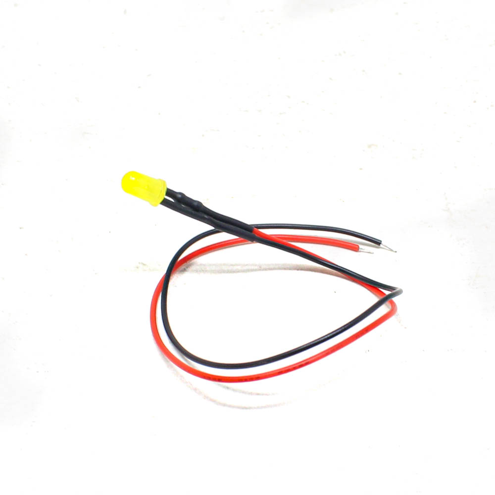 3V Yellow LED Indicator 5MM Light with  (Pack of 5)