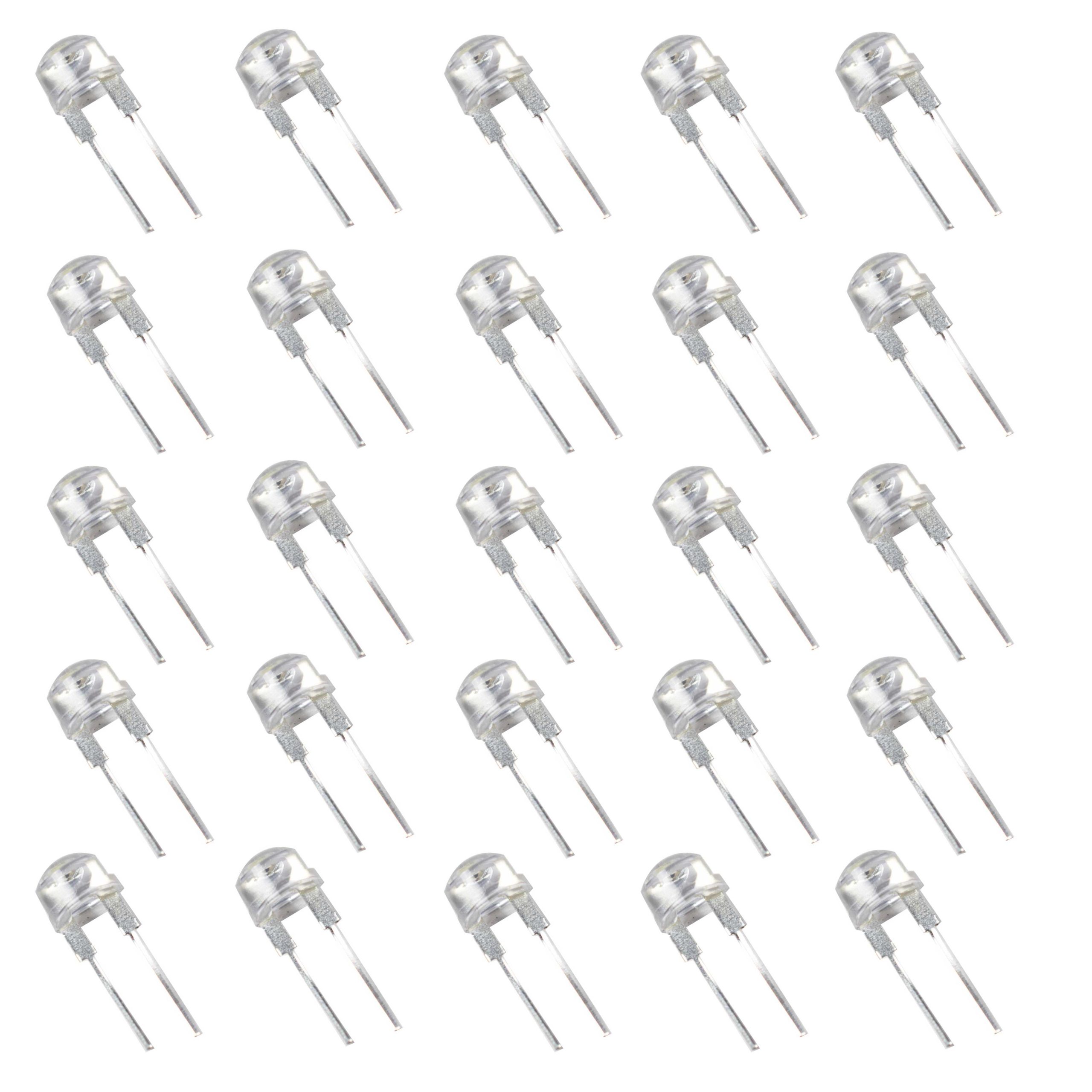 8mm Clear Red/Green Blinking Straw Hat LED (1800/2500mcd)