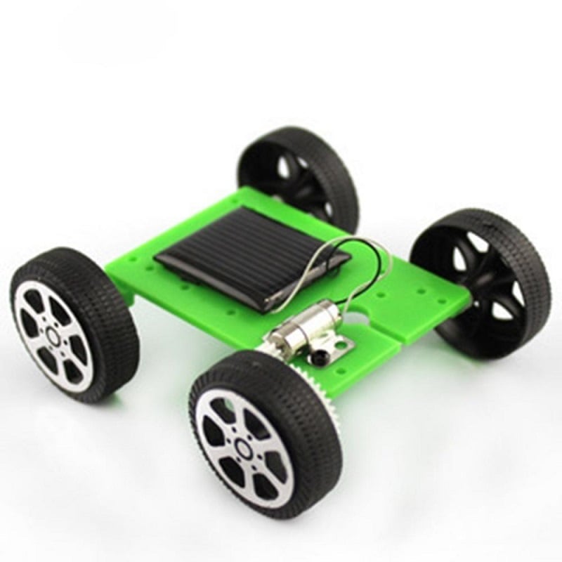 Orange -Solar Toys For Kids 1 Set Mini Powered Toy DIY Solar Powered Toy DIY Car Kit Children Educational Gadget Hobby Funny