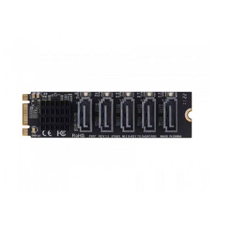 Waveshare M.2 NGFF SATA to 5-Ch SATA3 Expander, JMB575 control chip
