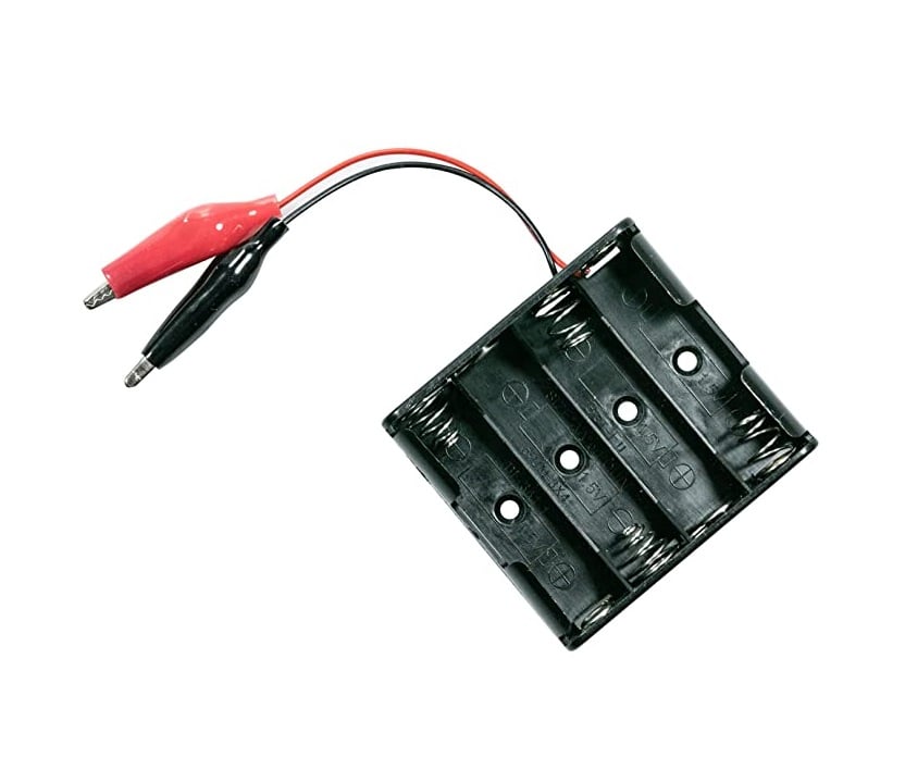 4 x AAA Battery Holder  Box with Alligator  Clips
