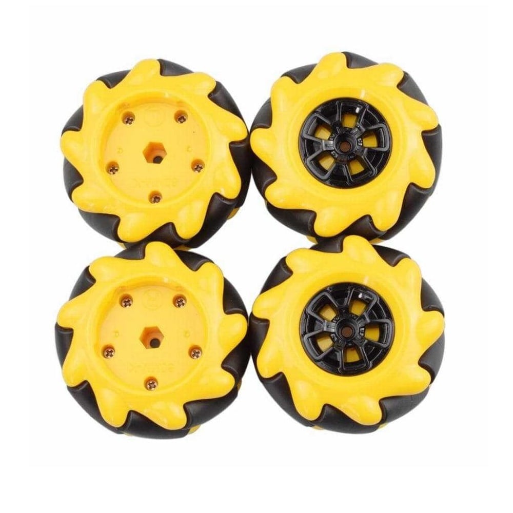Yellow McNamum Wheel  60MM-K  （4pcs/set）  Compatible with 6.7mm couplings