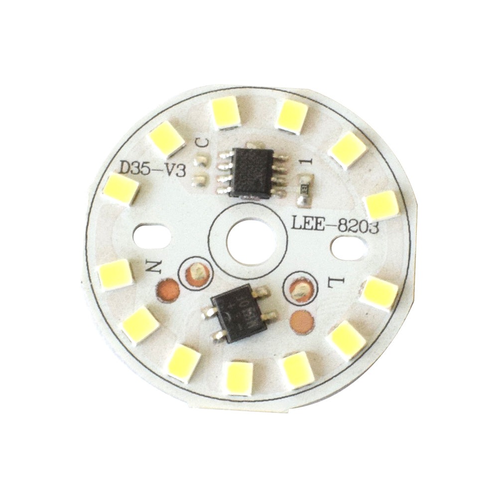 7W White 220VAC 35mm Round DOB LED