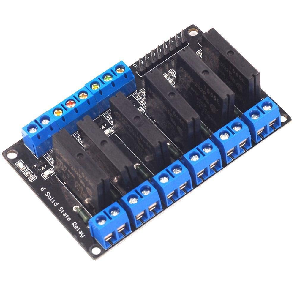 6 Channel 5V Relay Module Solid State High Level SSR DC Control 250V 2A with Resistive