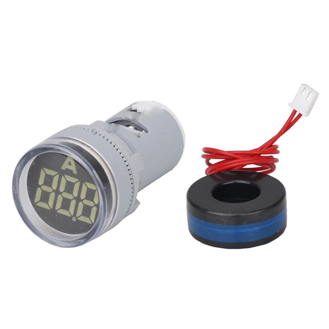 White 0-100A 22mm AD16- 22DSA Round LED Ammeter Indicator Light with Transformer