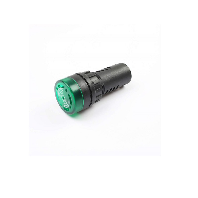 Green AC/DC12V 22mm AD16-22SM LED Signal Indicator Built-in Buzzer