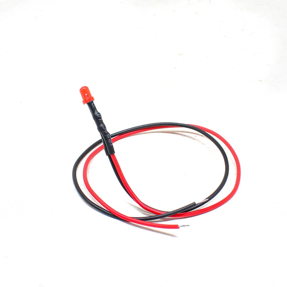 48-72V 3MM Red LED Indicator Light with 20CMCable (Pack of 5)