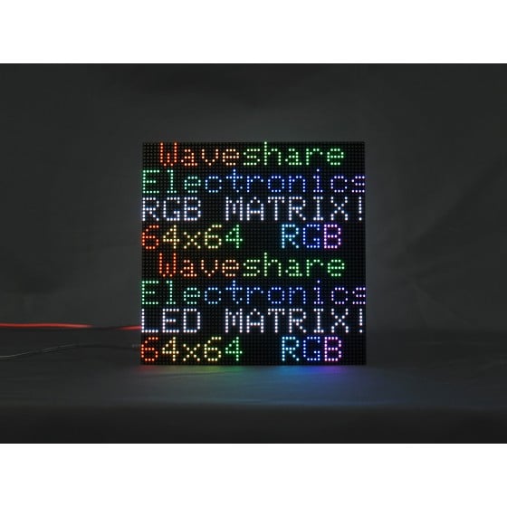 Waveshare Flexible RGB full-color LED matrix panel, 3mm Pitch, 64×64 pixels, adjustable brightness and bendable PCB