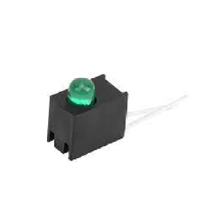 Green 3MM Single Hole LED Light Holder with Light  (Pack of 10)
