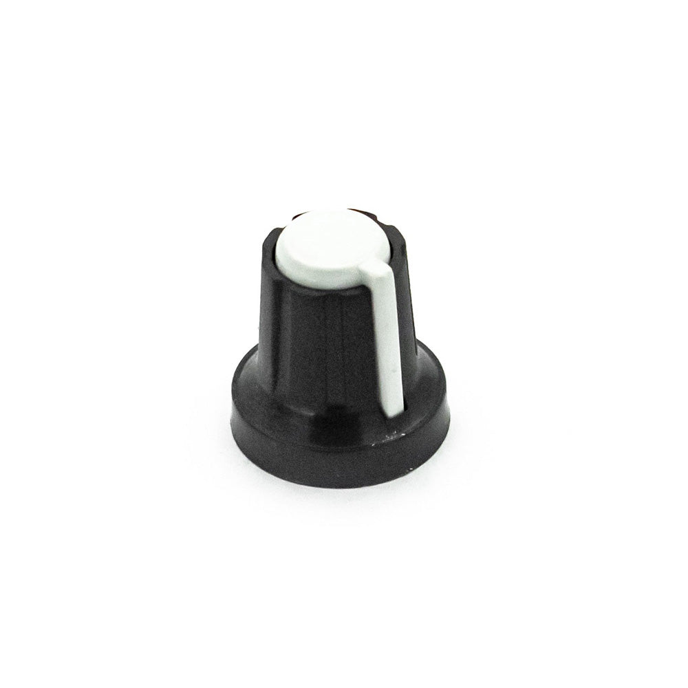 Black &amp; White Plastic Knob for 6mm Knurled Shaft Potentiometer