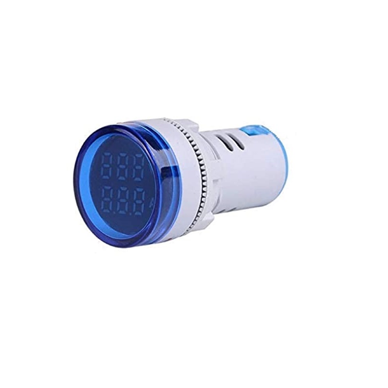 Blue AC50-500V 0-100A 22mm AD16-22DVA Round LED Indicator Light with Transformer