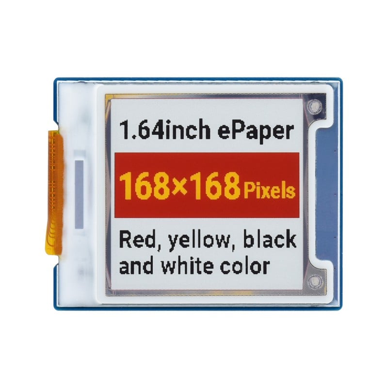 Waveshare 1.64inch square E-Paper Module (G) 168×168 Red/Yellow/Black/White
