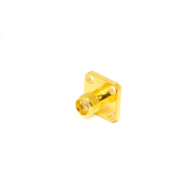 SMA Female Video Connector 4 Hole Square Flange Jack for Panel Mount