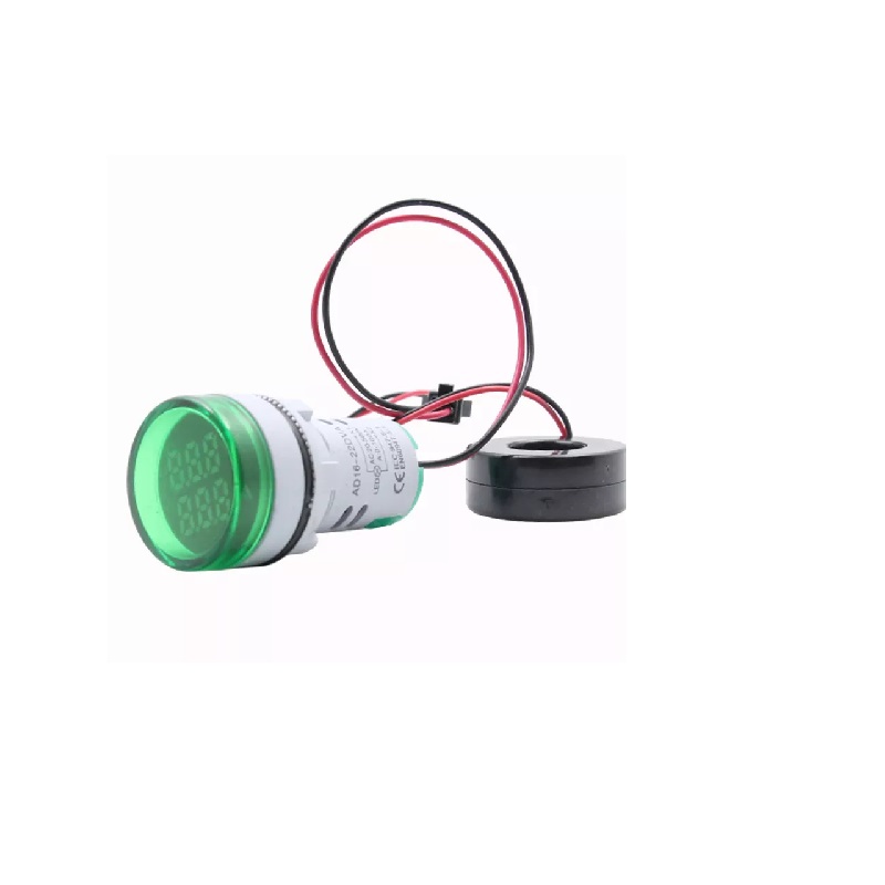 Green AC50-500V 0-100A 22mm AD16-22DVA Round LED  Indicator Light with Transformer