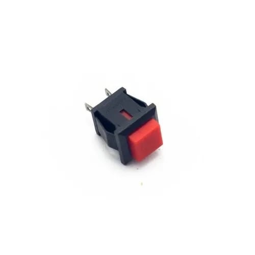 Red DS-431 2PIN OFF-ON Self-Reset Square Push Button Switch（NC Press Break）