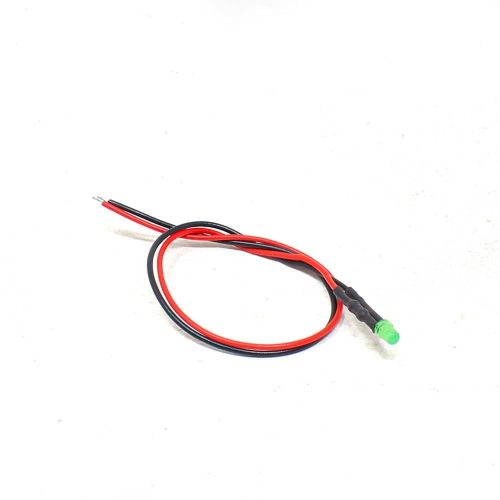 3V 8MM Green LED Indicator Light with 20CMCable (Pack of 5)