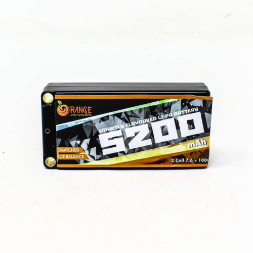 Orange 5200mAh 2S 100C (7.6 V) Hard-case HV-Short Pack Lithium Polymer Battery Pack (Li-Po)
