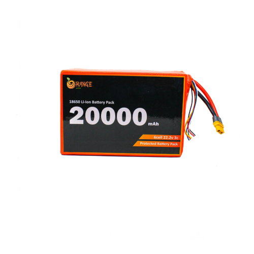 Orange NMC 18650 22.2V 20000mAh 3C Li-Ion Battery Pack