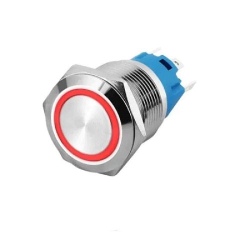 16mm metal push button waterproof LED light self-lock self-reset button 1NO1NC Orange Color