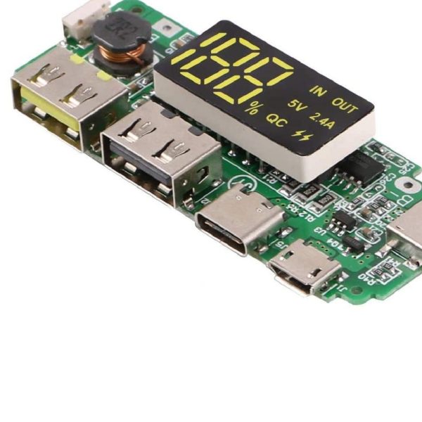 18650 5V 2.4A Lithium, Battery Digital Display, Charging Module Dual, USB Output Band, Display Booster, Mmodule