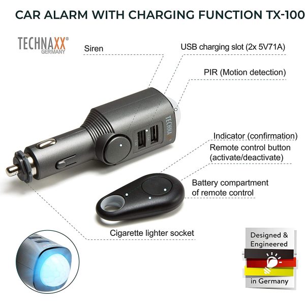 Technaxx car Alarm with Charging Function TX-100
