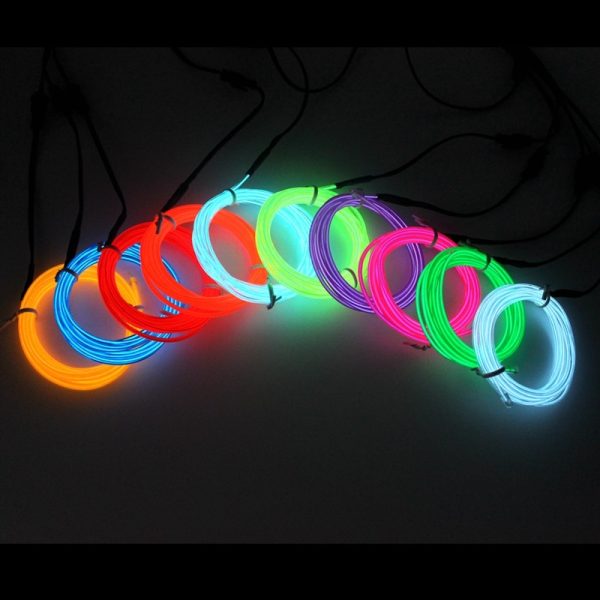 5M Neon Light Dance Party Decor Light Neon LED Lamp Flexible EL Wire Rope Tube Waterproof LED String – Only EL Wire -ORANGE