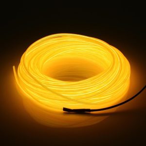5M Neon Light Dance Party Decor Light Neon LED Lamp Flexible EL Wire Rope Tube Waterproof LED Strip – Only EL Wire -GREEN