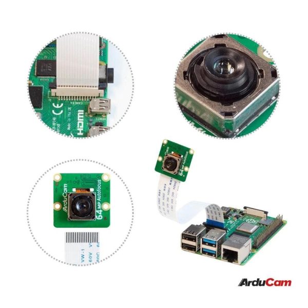 Arducam 64MP Autofocus Camera Module for Raspberry Pi 2