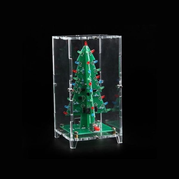 DC 5V Operated Colorful Christmas LED Tree DIY kit with Acrylic Case