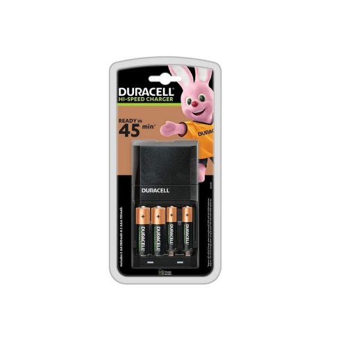 Duracell Hi-Speed Battery Charger with 2AA 1300mAh and 2AAA 750mAh Batteries
