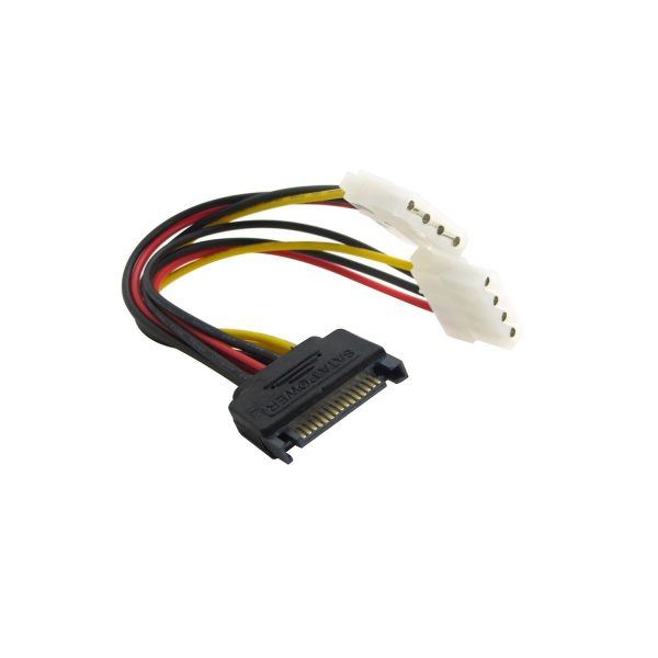 SATA 15P Male to Double 4Pin Power Lines About 20CM