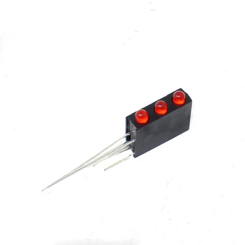 Red 3MM Three Hole LED Light Holder with Light (Pack of 10)