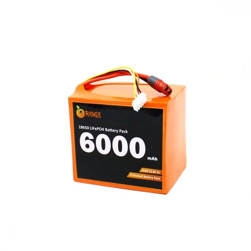 Orange IFR 18650 12.8V 6000mAh 3C 4S4P LiFePO4 Battery Pack