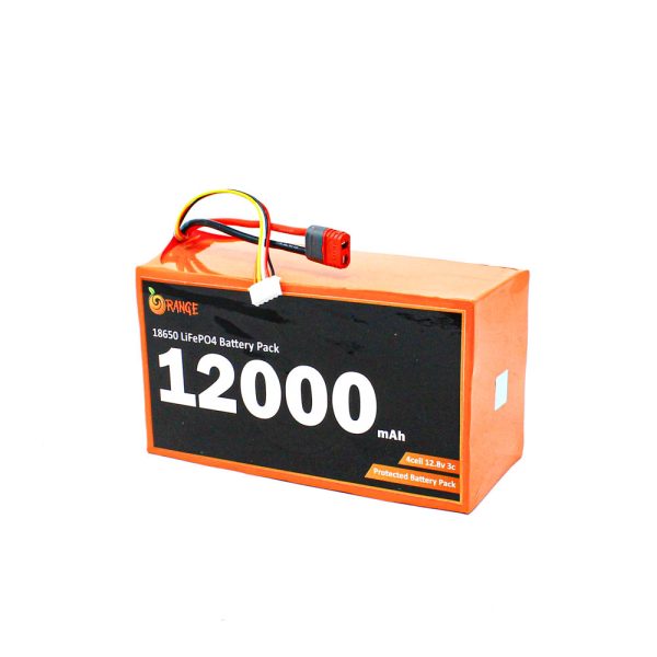 Orange IFR 18650 12.8V 12000mAh 3C 4S8P LiFePO4 Battery Pack