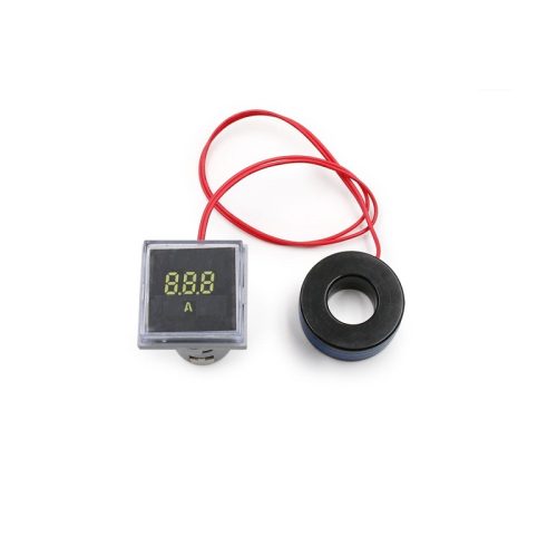 White 0-100A 22mm AD16- 22FSA Square Cover LED Ammeter Indicator Light with Transformer