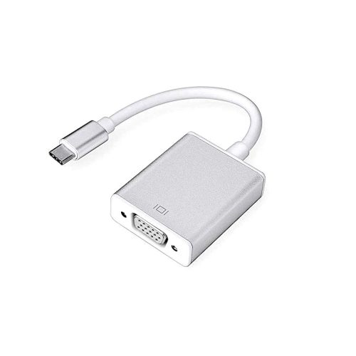 Silver New USB3.1, Type-c to VGA HD, 1080P Aluminum Cas
