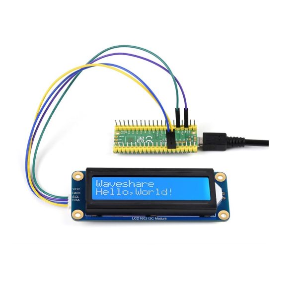 Waveshare LCD1602 I2C Display Module White color with blue background 16×2 characters LCD 3.3V/5V