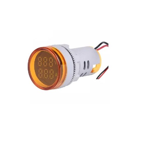 Yellow AC50-500V 0-100A 22mm AD16-22DVA Round LED Indicator Light with Transformer
