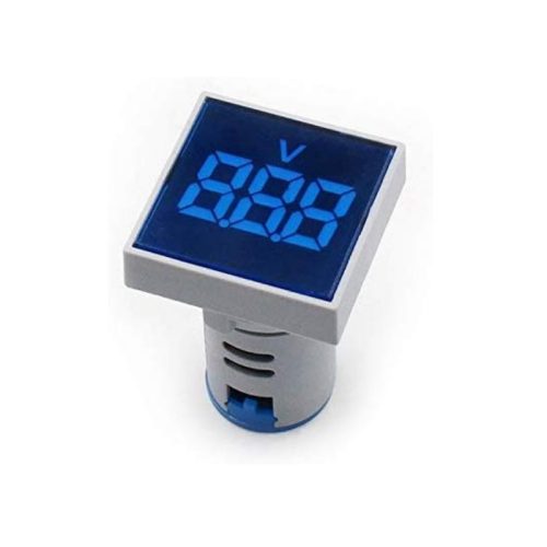 Blue AC60-500V 22mm AD16-22FSV Square Cover LED Voltmeter Indicator Light