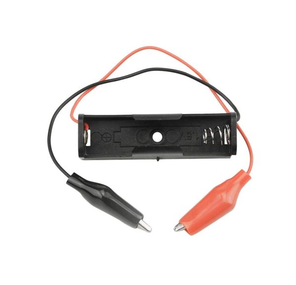 1 x AA Battery Holder  Box with Alligator  Clips