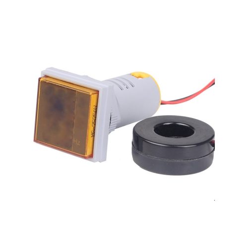 Yellow 0-100A 22mm AD16-22FSA Square Cover LED Ammeter Indicator Light with Transformer