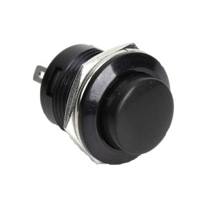 Black Waterproof PBS- 33B 12MM 2PIN Self-Reset Mini Round Push Button