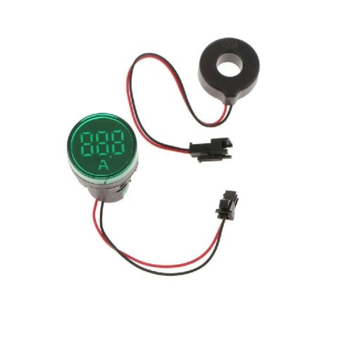 Green 0-100A 22mm AD16-22DSA Round LED Ammeter Indicator Light with Transformer