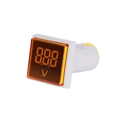 Yellow AC60-500V 22mm AD16-22FSV Square Cover LED Voltmeter Indicator Light