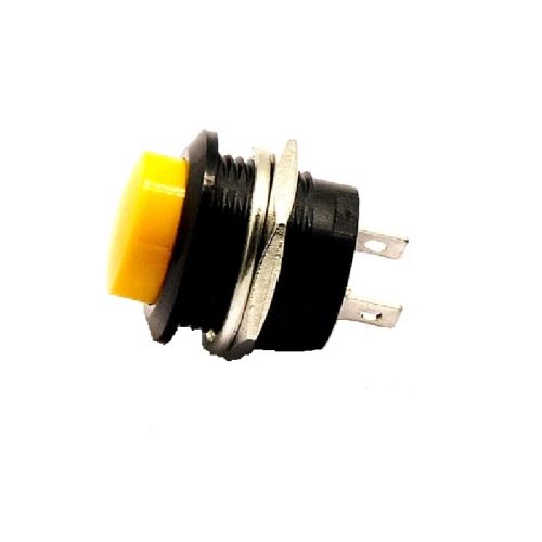 Yellow R13-507 16MM 2PIN Momentary Self- Reset Round Cap Push Button Switch